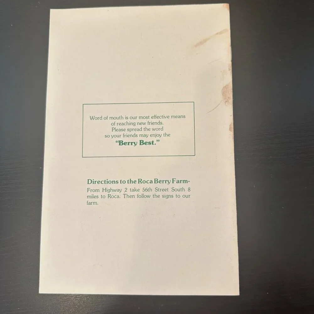 Vtg Roca Berry Farm Strawberry Recipes Booklet With Nutritional Tips &Directions